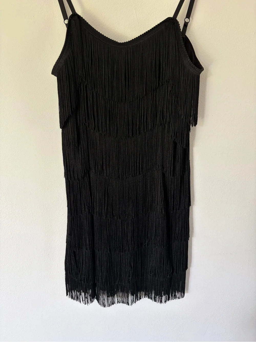 Cheryl Creations Black Tiered Fringe Flapper‎ Mini Dress Size XL